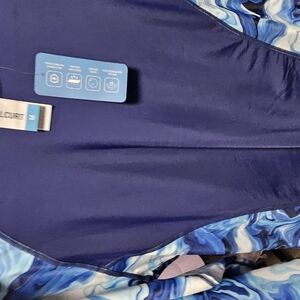 Blue and White Swirl Pattern Swimsuit